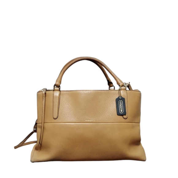 Coach Borough Camel Leather Shoulder Bag No 28160 - Picture 3 of 14